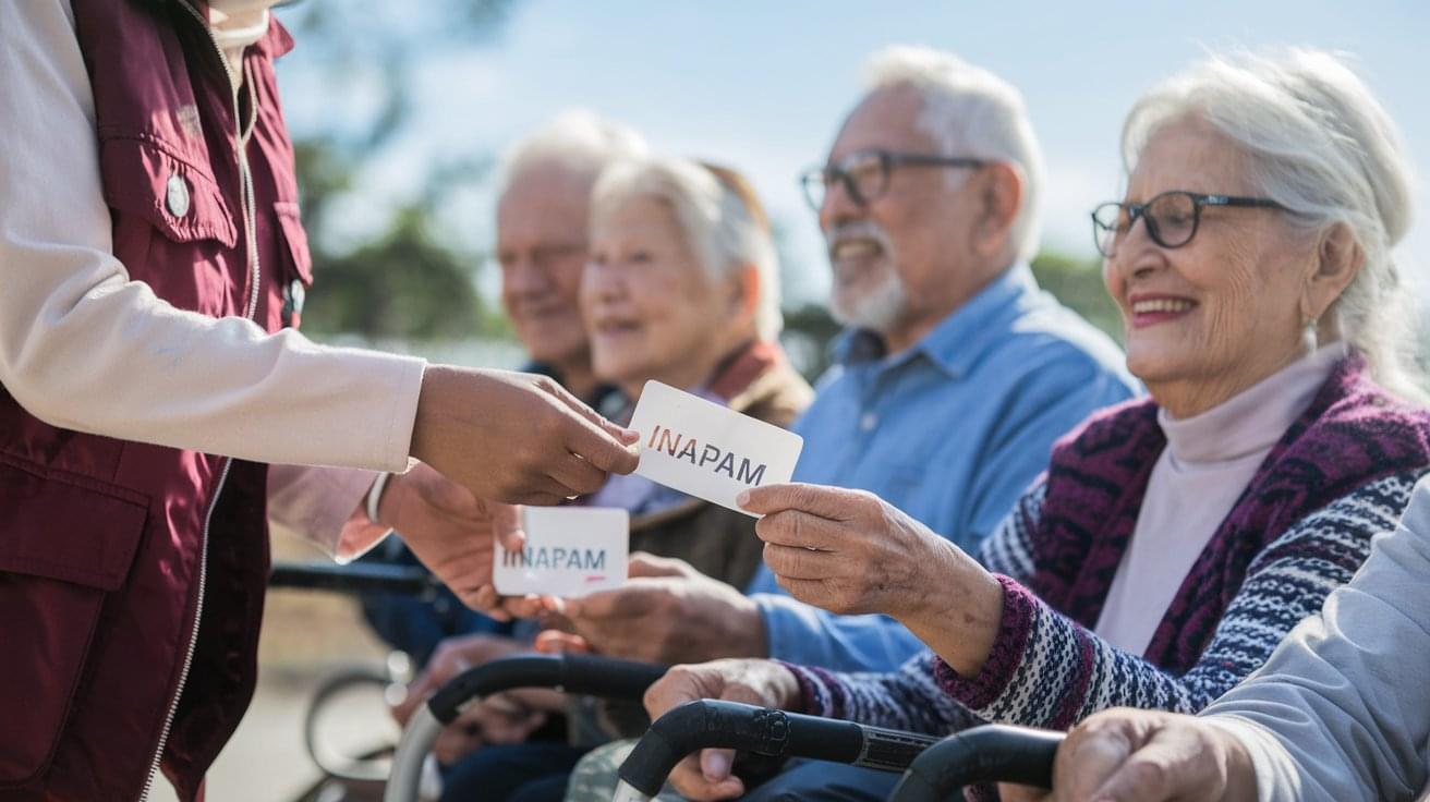 Instituto Nacional de las Personas Adultas Mayores adultos mayores recibiendo el apoyo del INAPAM para medicinas y alimentos
